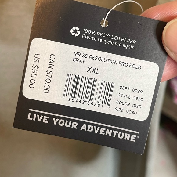 Eddie Bauer Free Dry Spell Out Polo, Gray, Size 2XL, NWT - Picture 7 of 7